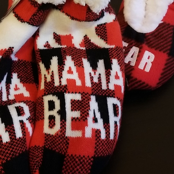 NWT FUZZY BABBA mama & baby slipper set - Picture 2 of 3